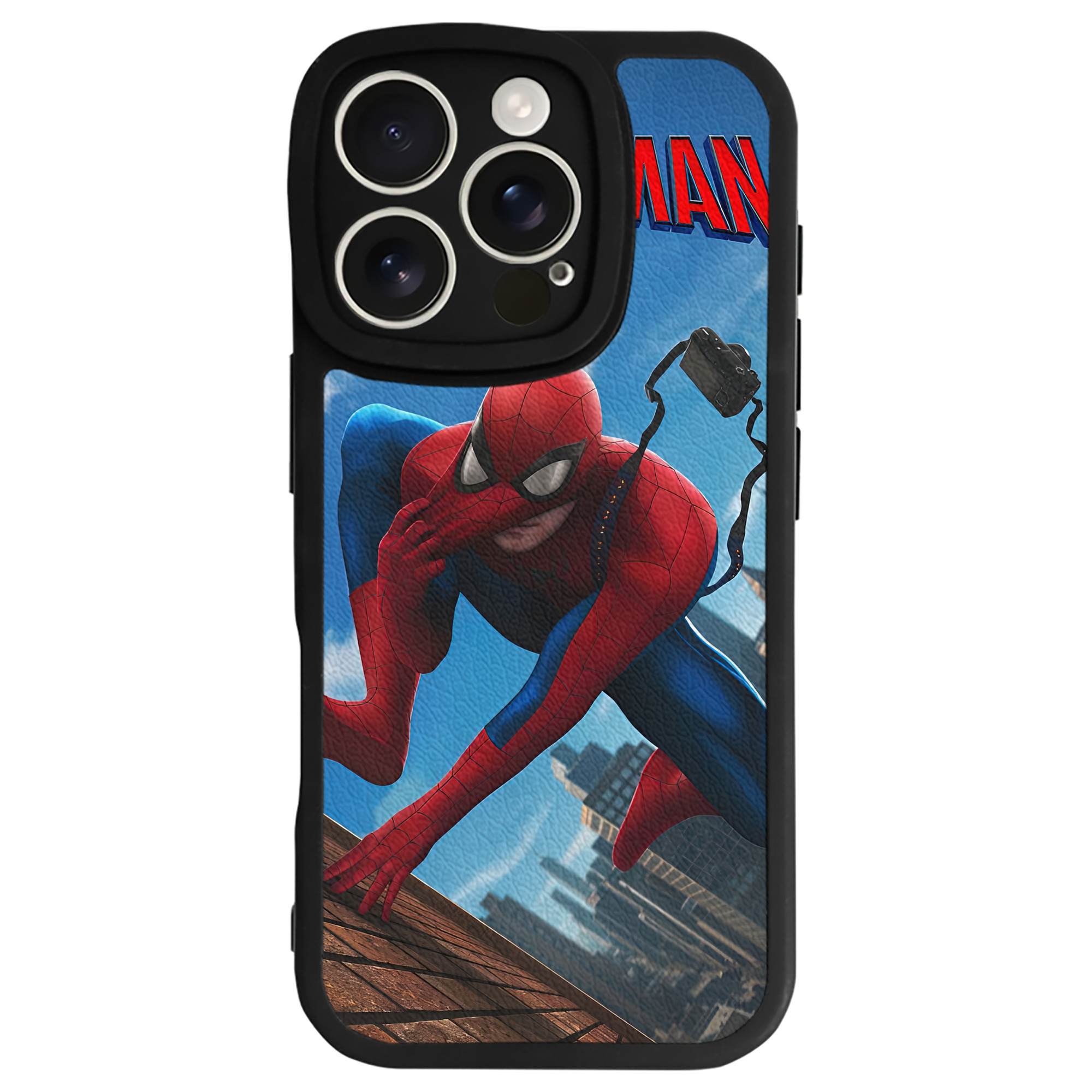 Spider Man スパイダーマン 【iPhone 16シリーズ対応】シリコンスマホケース（レザー調） 材質：シリコン